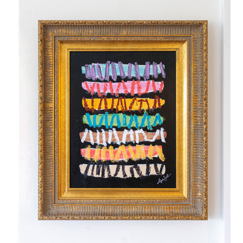 "Line by Line 2" 16.5x19.5, Gold Vintage Frame