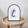 "Joyful Connections" Original Art - Lavender black swish, 9x12 Arches Aluminum Frame