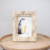 Original Artwork in Scalloped Faux Marble 7.5x9.5 Frame - Black and gold swish