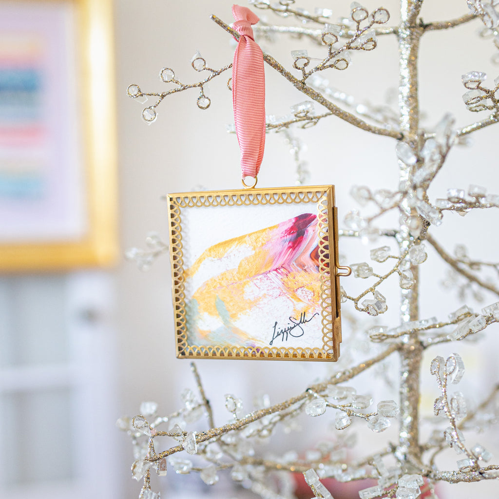 Merry & Bright Original Art Ornament #17