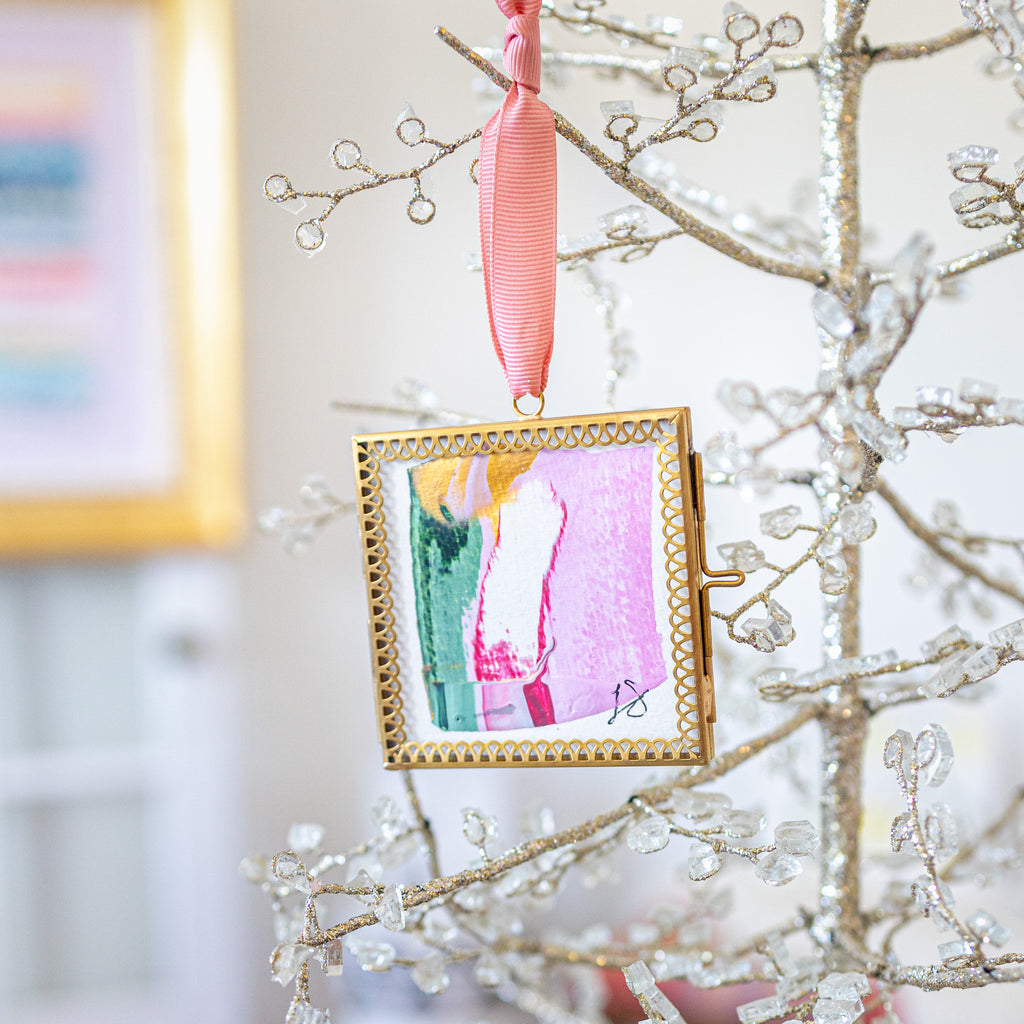 Merry & Bright Original Art Ornament #18