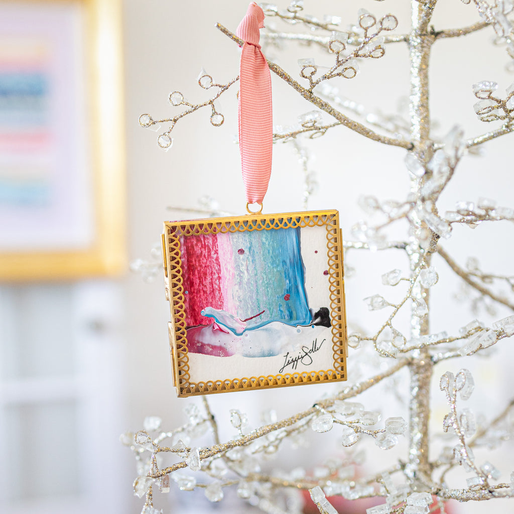 Merry & Bright Original Art Ornament #1