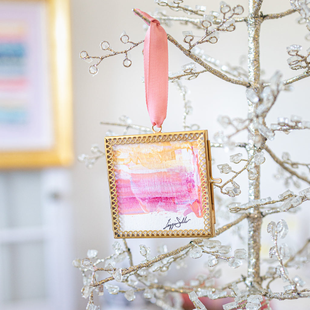 Merry & Bright Original Art Ornament #21
