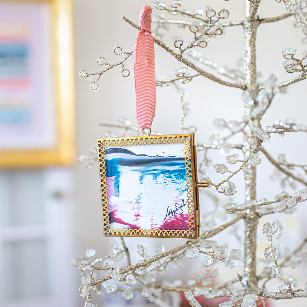 Merry & Bright Original Art Ornament #2