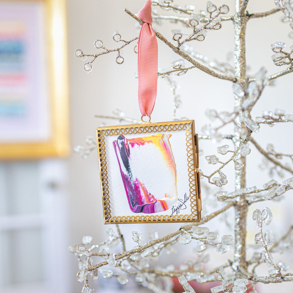 Merry & Bright Original Art Ornament #31