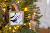 Merry & Bright Original Art Ornament - Black Pink Mint Swish