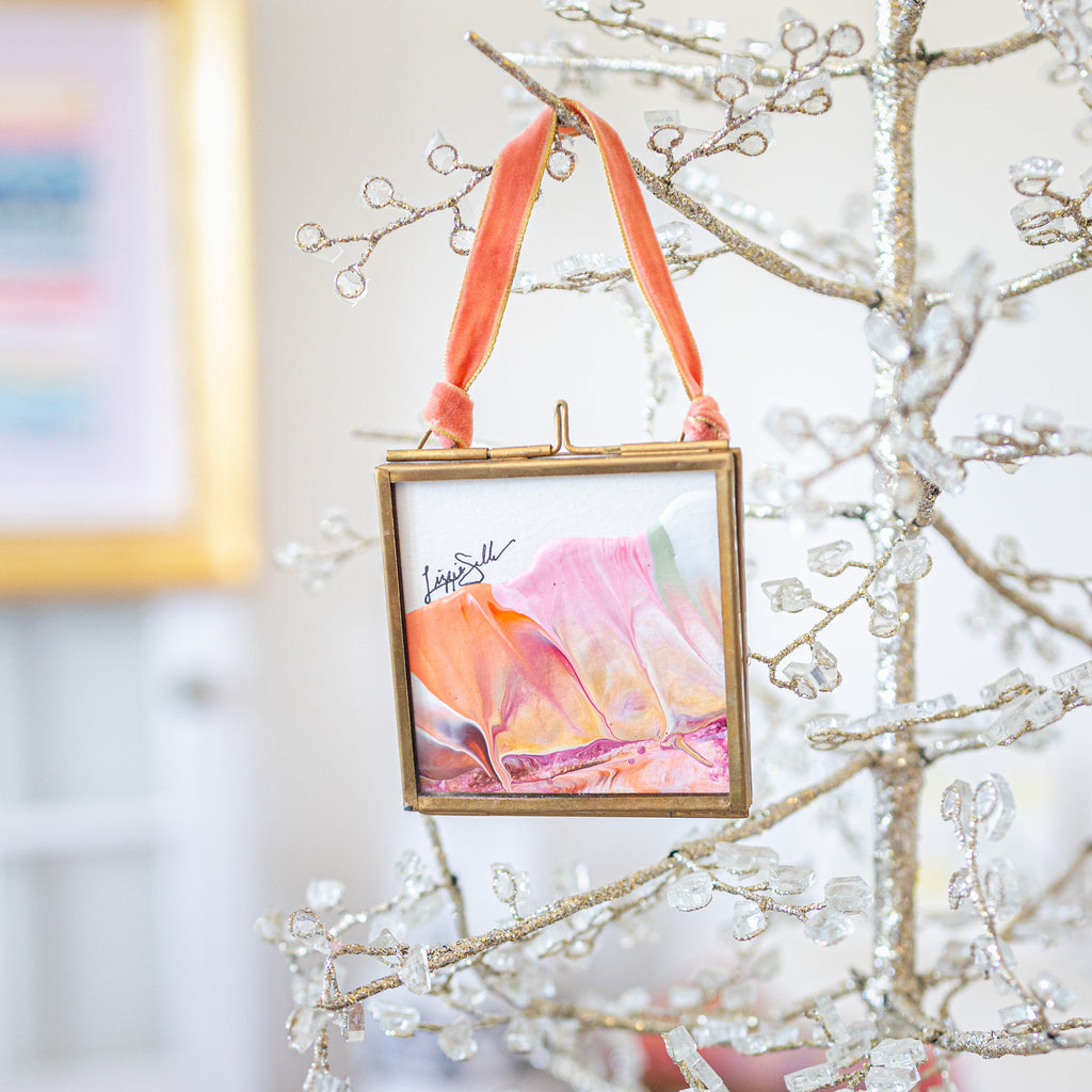 Merry & Bright Original Art Ornament Velvet #1