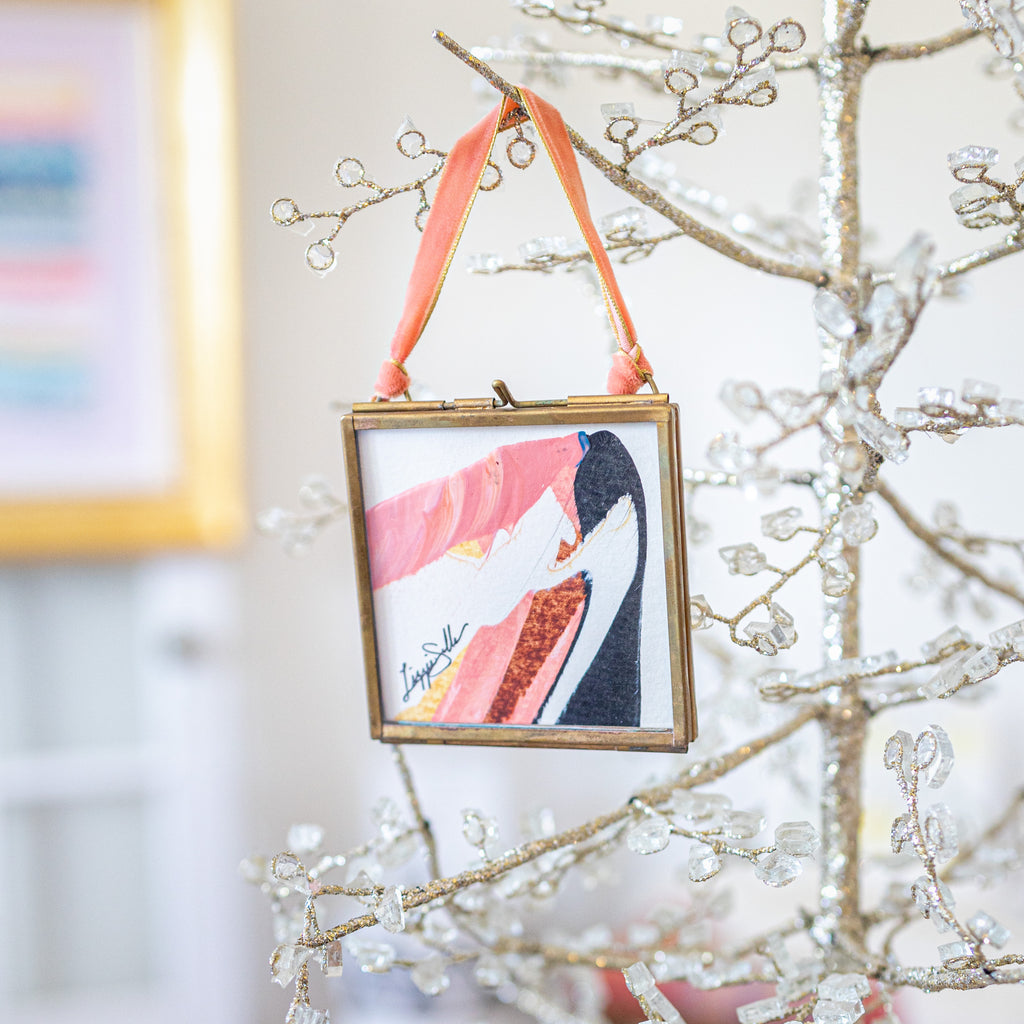 Merry & Bright Original Art Ornament Velvet #2