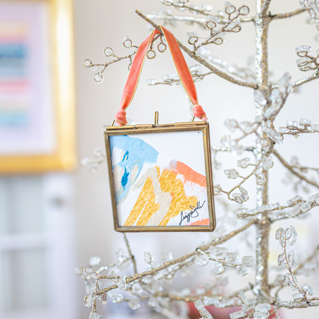 Merry & Bright Original Art Ornament Velvet #3