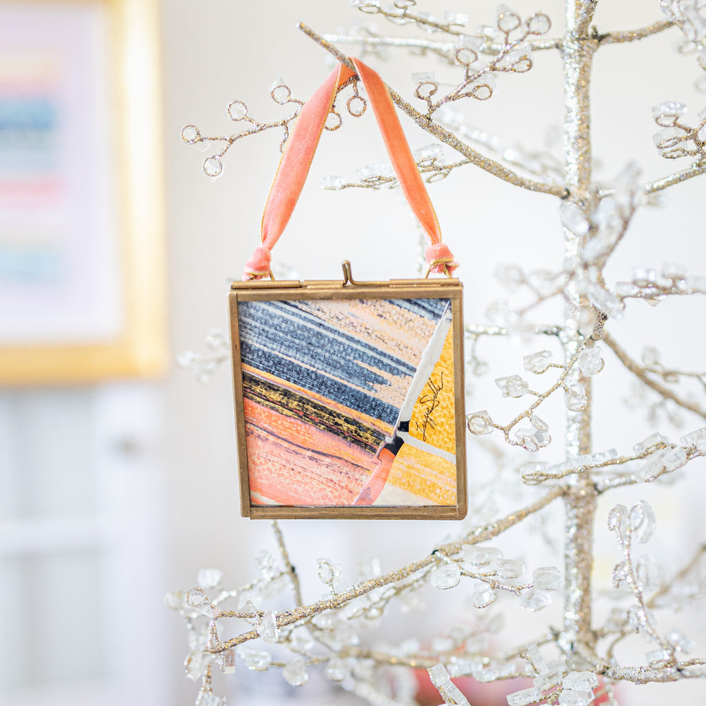 Merry & Bright Original Art Ornament Velvet #4