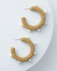 Golden Crochet Pearl Hoops