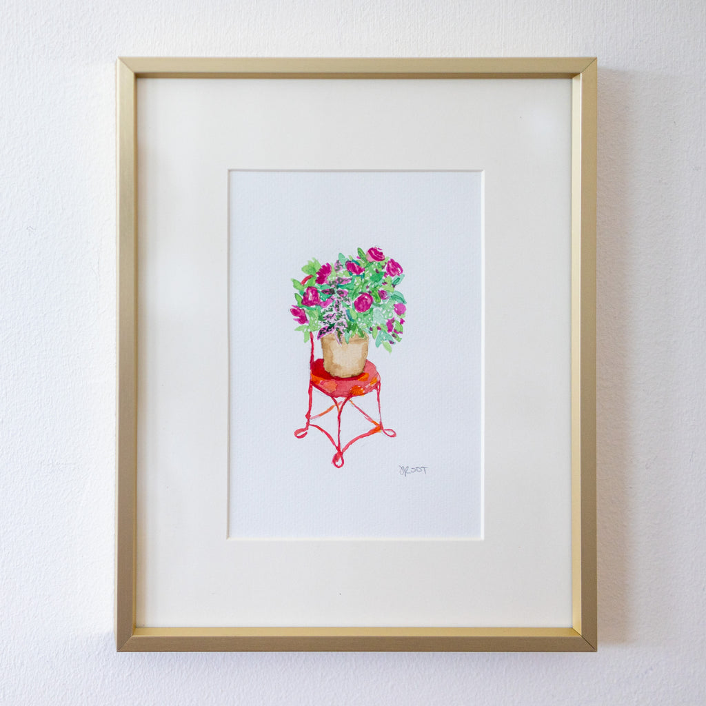 "Ordinary Beauty" in 8x10 Gold Frames - Plant on Chair