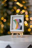 Let It Snow Original Art Ornament - Swish and Flip Green Metallic Gold Pink Black