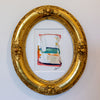 "Joyful Connections" Original Art in Oval Vintage Frame