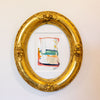 "Joyful Connections" Original Art in Oval Vintage Frame
