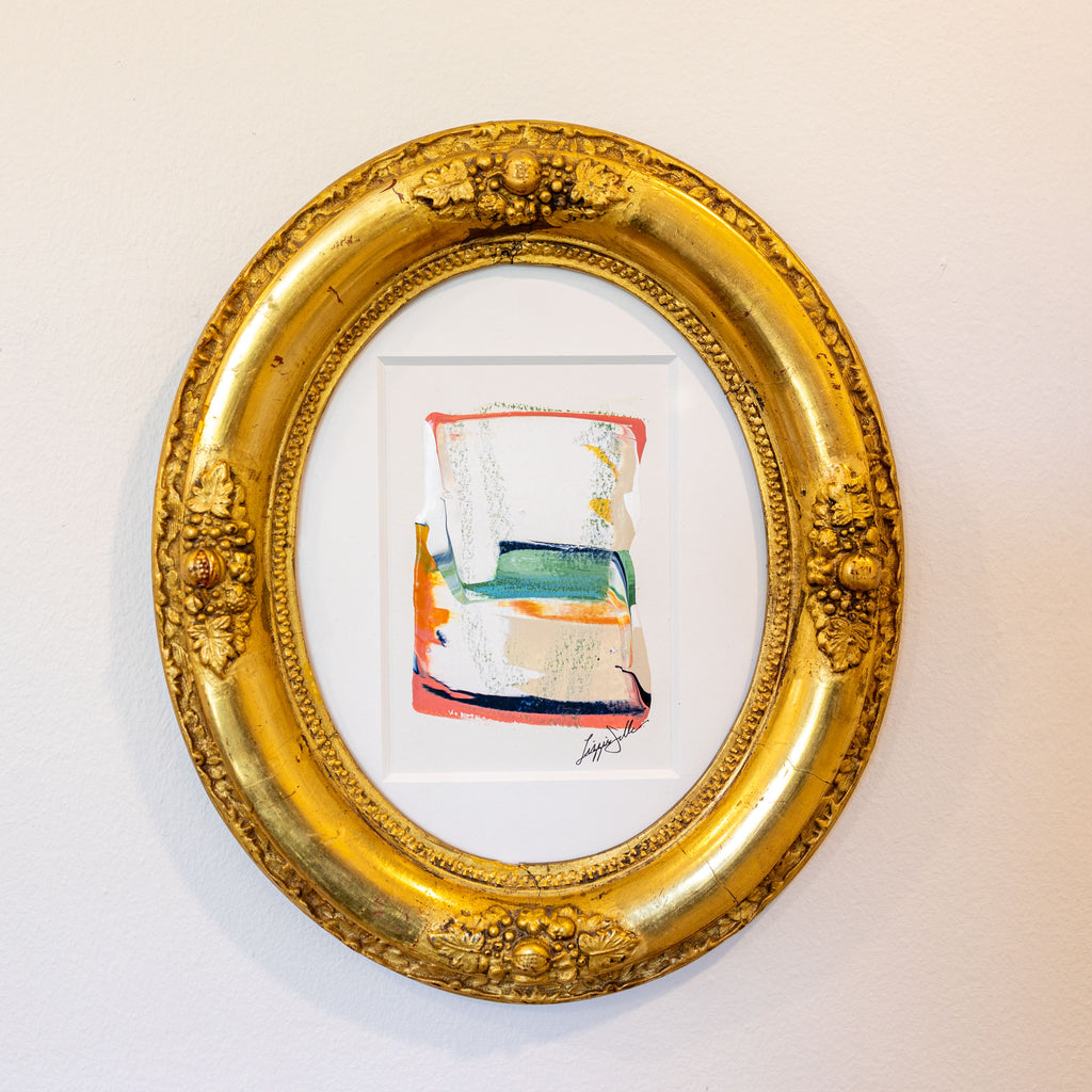 "Joyful Connections" Original Art in Oval Vintage Frame