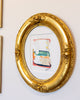"Joyful Connections" Original Art in Oval Vintage Frame