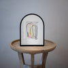 "Joyful Connections" Original Art - Oval Abstract, 9x12 Arches Aluminum Frame
