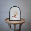 "Joyful Connections" Original Art - pink swish, 9x12 Arches Aluminum Frame