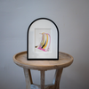 "Joyful Connections" Original Art - pink swish, 9x12 Arches Aluminum Frame