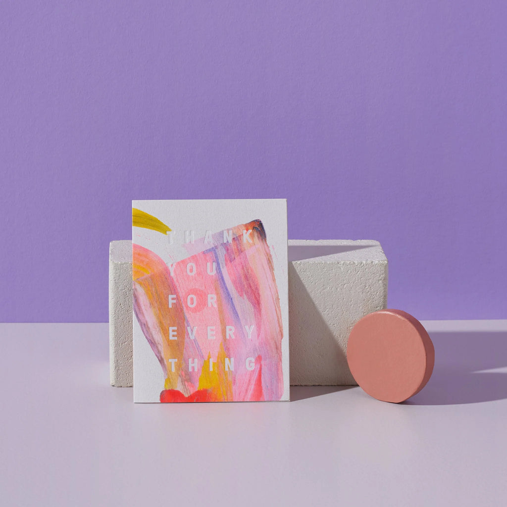 Rainbow Thank You for Everything - Hand Painted Greeting Card
