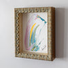 "Joyful Connections" Original Art in Custom Sage and Gold Shadowbox Frame