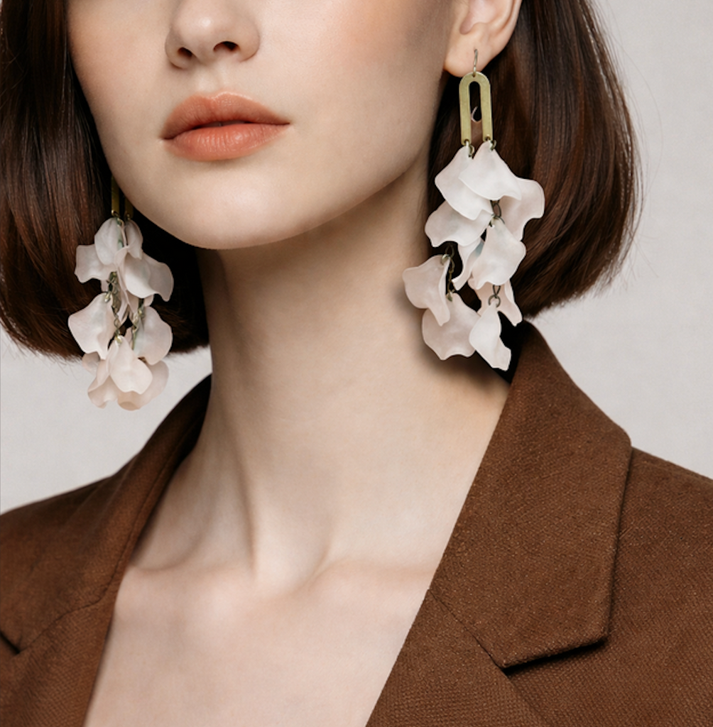 Flor Earrings White Long