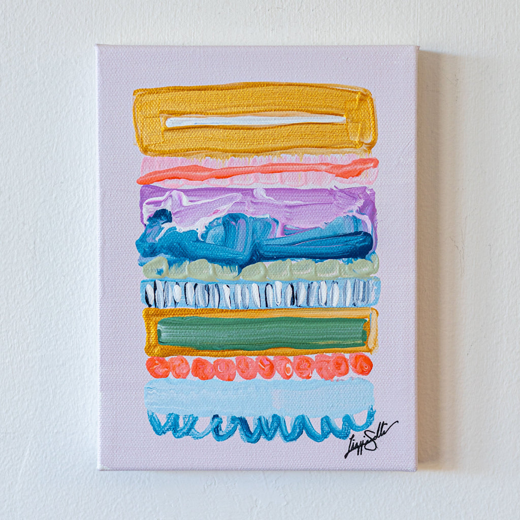 "Silver Linings Minis" 6x8 Acrylic on Canvas