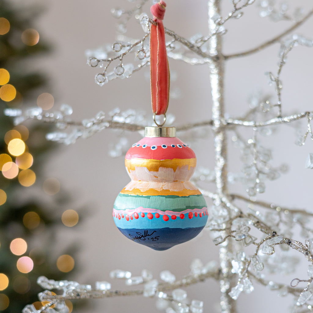 Silver Linings Globe Ornament Fancy - 1