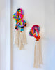 Loop-de-loop Chain Fiber Art Macrame Wall Art, ~5"x17"