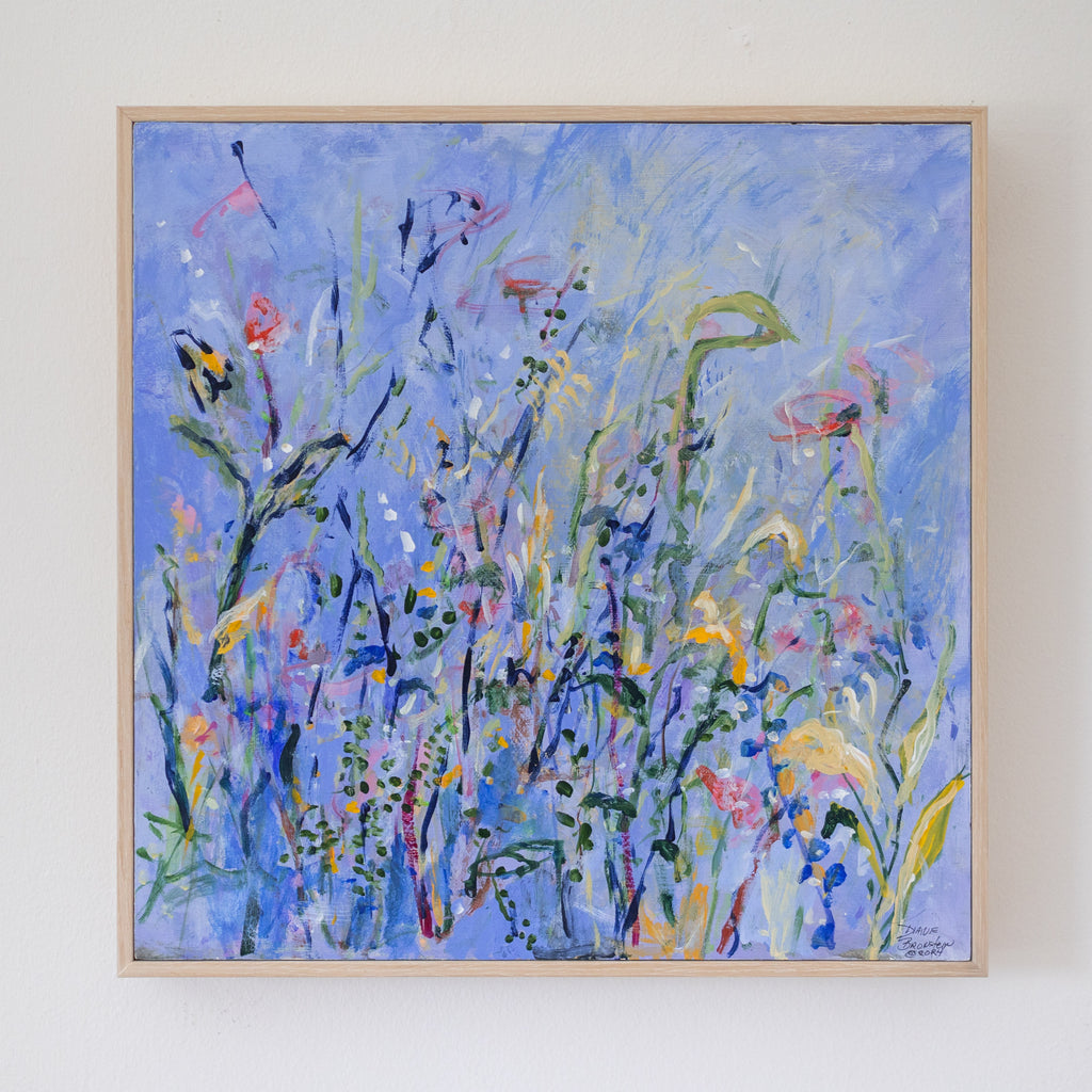 "The Garden #1" 17x17 Acrylic on Wood Panel, Framed