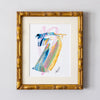"Joyful Connection" Gestural Study in Vintage Bamboo Frame 11.5”x13.5"