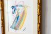 "Joyful Connection" Gestural Study in Vintage Bamboo Frame 11.5”x13.5"