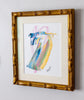 "Joyful Connection" Gestural Study in Vintage Bamboo Frame 11.5”x13.5"