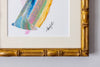 "Joyful Connection" Gestural Study in Vintage Bamboo Frame 11.5”x13.5"