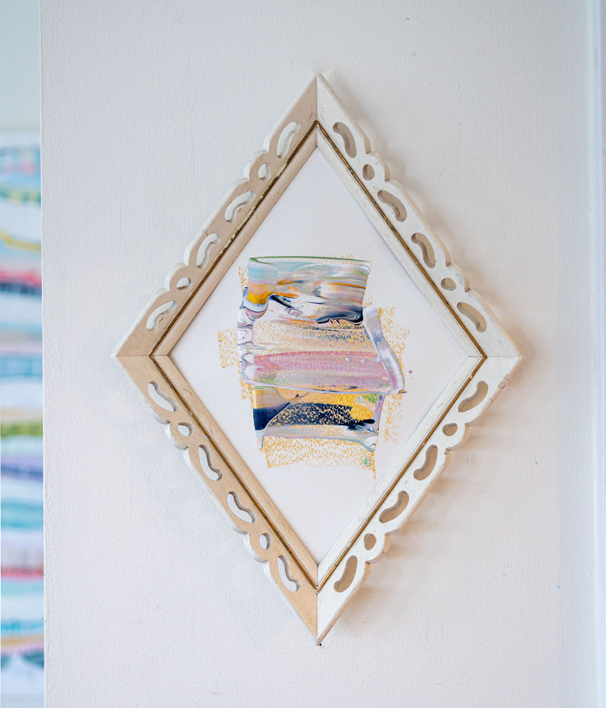 "Joyful Connection" Painting in Vintage Diamond Frame