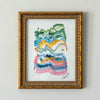 "Joyful Connection" Gestural Study in Vintage Gold Frame 9.75”x11.75"
