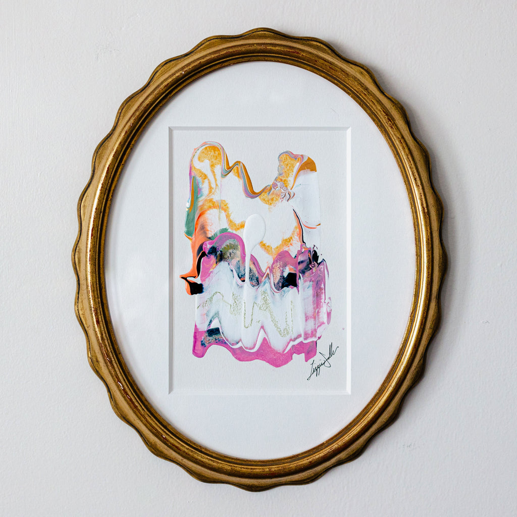 “Joyful Connections” Study in Wavy Vintage Oval Frame, 13”x16”