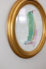 "Joyful Connection" Gestural Study in Gold Oval Vintage Frame 10.5"x12.5"