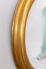 "Joyful Connection" Gestural Study in Gold Oval Vintage Frame 10.5"x12.5"