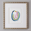 "Joyful Connections-Circle" Original Gestural Art in Custom Wave Frame