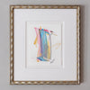 "Joyful Connections- Vertical Swish" Original Gestural Art in Custom Wave Frame