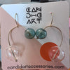 Bubble Celestial Earrings Small Clear & Teal