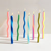 Wiggle Candles - Yellow & Pink (2 Pack) - 11" Vibrant Tapers