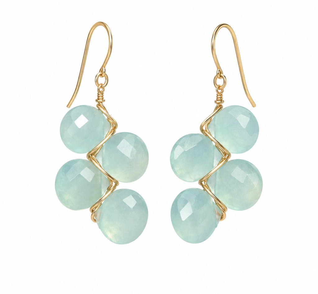 Chalcedony 4 Stone Earrings