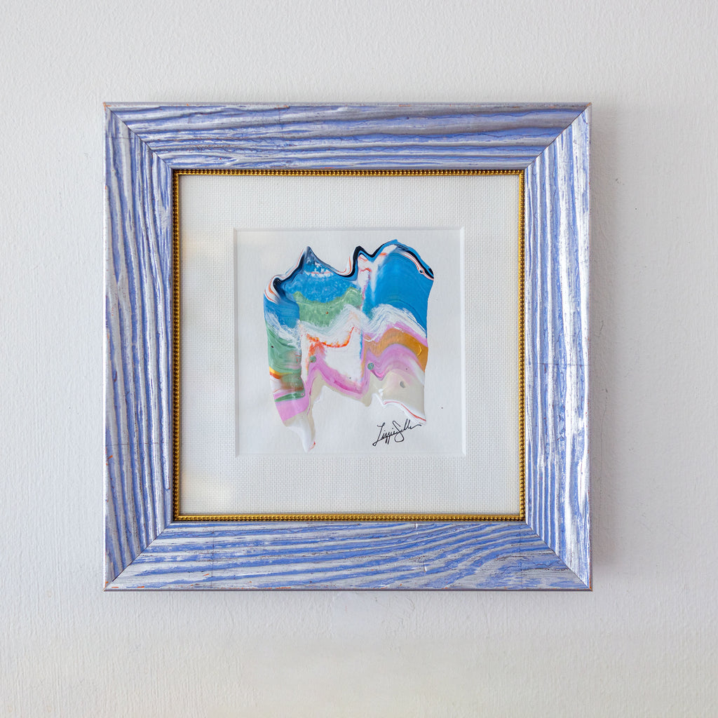 "Joyful Connections” Original in Custom Blue Frame Square