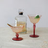 Two-Tone Stemmed Wine Glass, Red & Blush Color