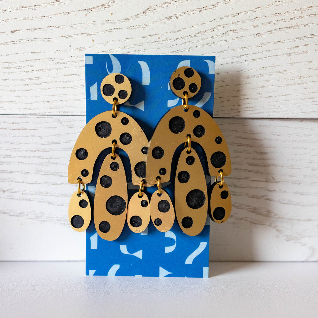 Gold Polka Dot Earrings