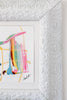 "Rebel Rose,” Original Painting in Painted Chunky Vintage Frame