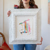 "Rebel Rose,” Original Painting in Painted Chunky Vintage Frame